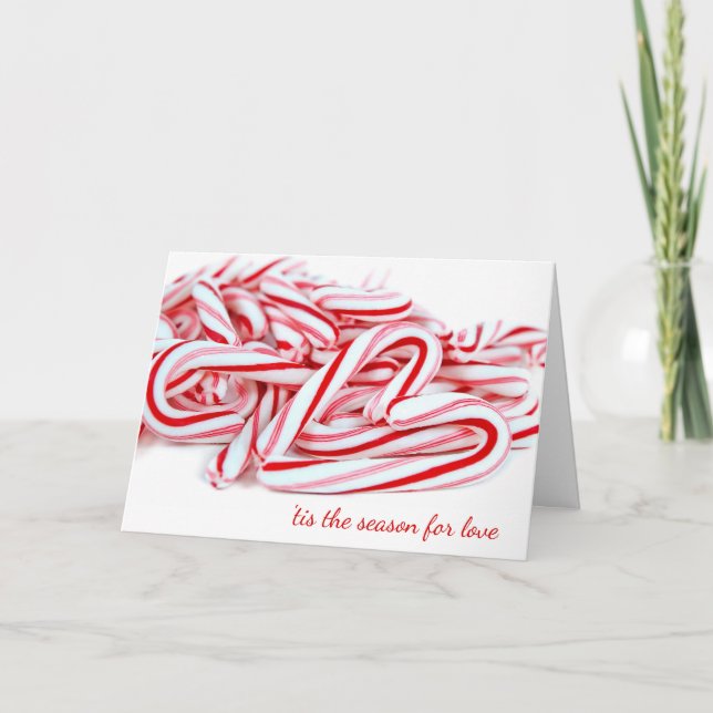 Holiday Love Candy Cane Heart Card (Front)