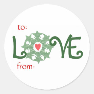 Holiday love gift-tag labels / gift label