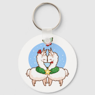 Holiday Love Llamas Key Ring
