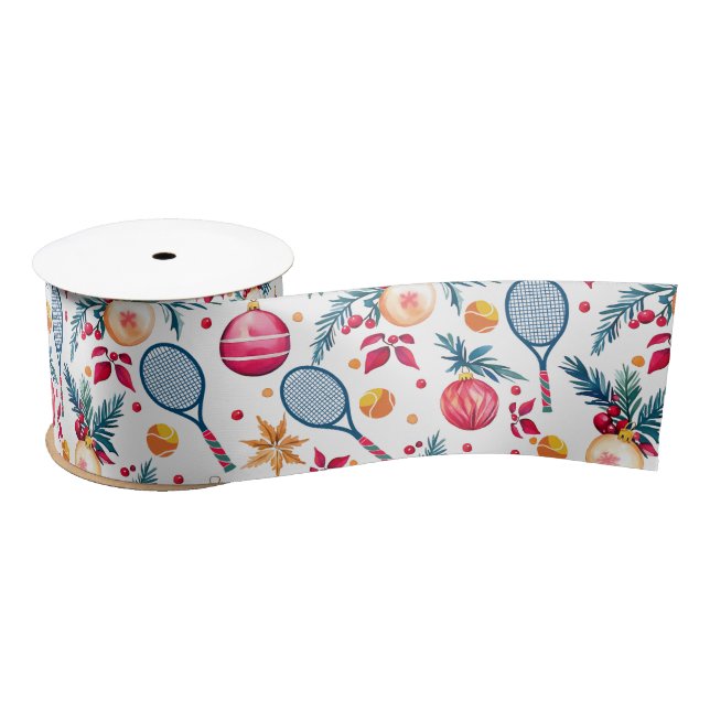 Holiday Love-Love tennis Christmas,  Satin Ribbon (Spool)