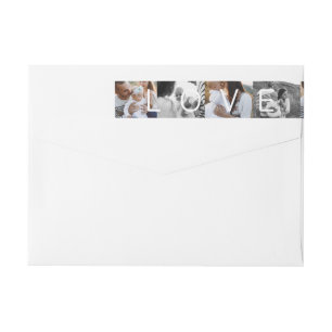 Holiday Love   Modern Minimal Multiple Grid Photos Wrap Around Label