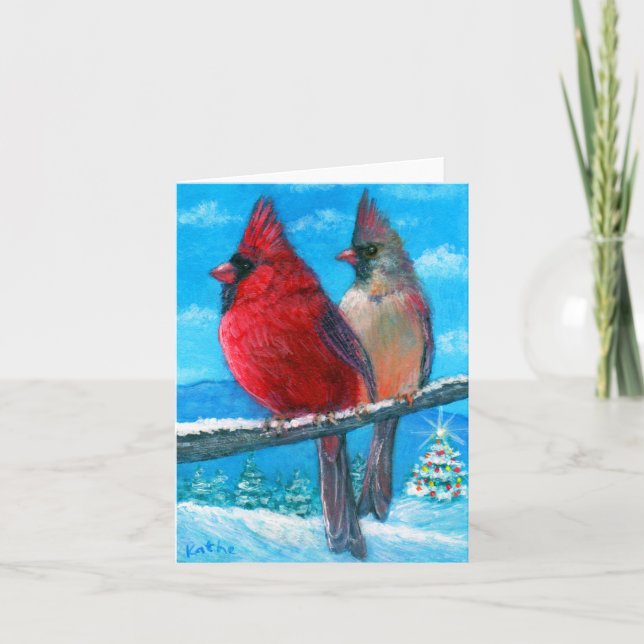 'Holiday LoveBirds' Card (Front)