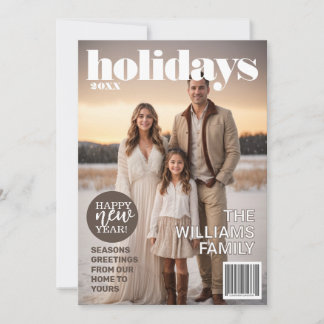 Holiday Magazine Themed Christmas Card
