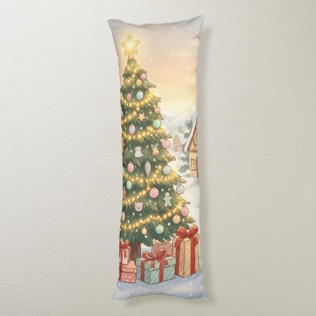 Holiday Magic Christmas Pillow (Back (Vertical))
