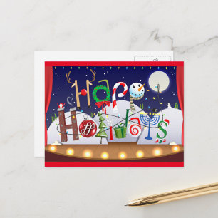 Holiday Magic Letter Art  Postcard