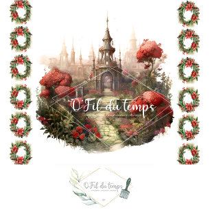 Holiday Magical Castle Decoupage Paper