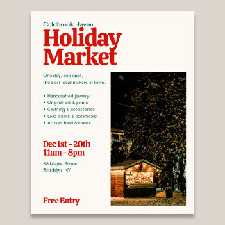 Holiday Market Retro Photo Flyer