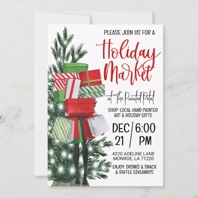 Holiday Market Shopping Invitation (Front)