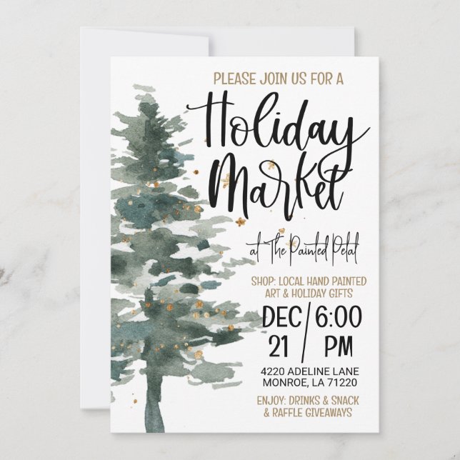 Holiday Market Shopping Invitation (Front)