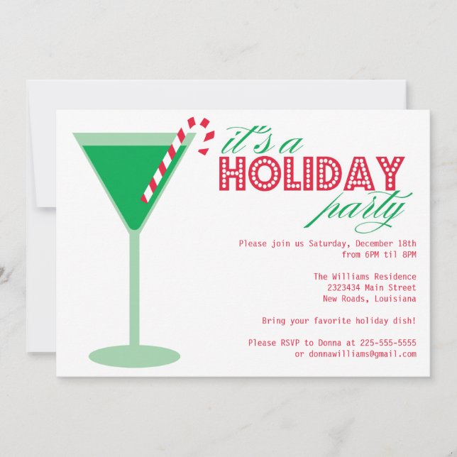 Holiday Martini Invitation (Front)