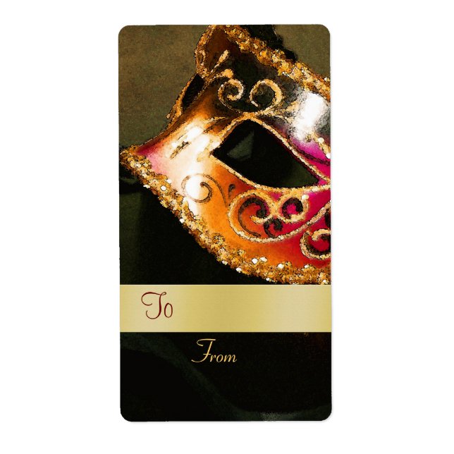Holiday Masquerade Gift Tag Label (Front)