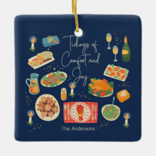 Holiday Meal Tidings Of Comfort & Joy Holiday Ceramic Ornament