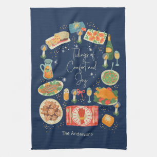 Holiday Meal Tidings Of Comfort & Joy Holiday Tea Towel