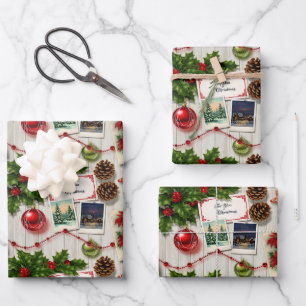 Holiday Memories Collage Wrapping Paper Sheet