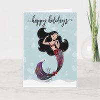 Holiday Mermaid Christmas Diamond Bling