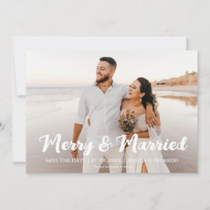 Holiday Merry and married christmas save the date