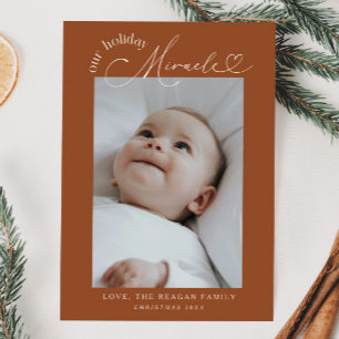 Holiday Miracle Christmas Brown Birth Announcement