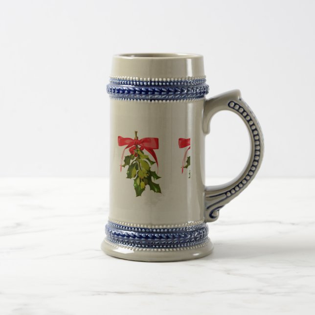 holiday mistletoe beer stein (Right)