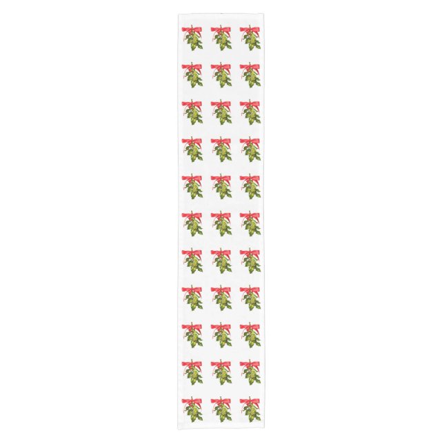 holiday mistletoe short table runner (Front)