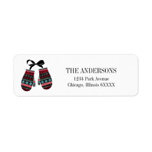Holiday Mittens Warm Wishes Address Label