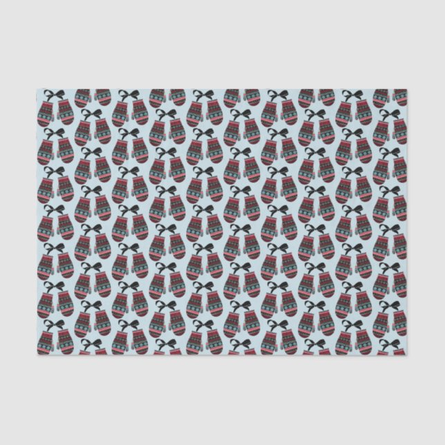 Holiday Mittens Warm Wishes Christmas Tissue Paper (Front)