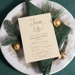 Holiday Modern Chic Corporate Christmas Party Invitation