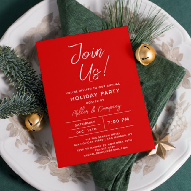 Holiday Modern Chic Corporate Christmas Party Invitation (Creator Uploaded)