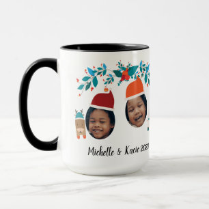 Holiday Modern Custom Face Photo Keepsake Mug