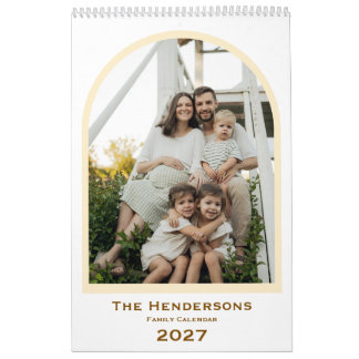 Holiday Modern Family Photo Captions Calendar