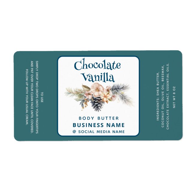 Holiday modern typography product label (Front)