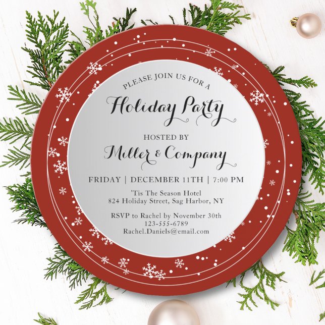 Holiday Modern Winter Corporate Christmas Party Invitation (Creator Uploaded)