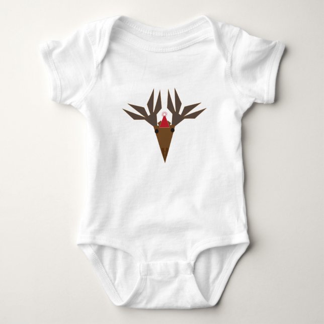 holiday moose baby bodysuit (Front)