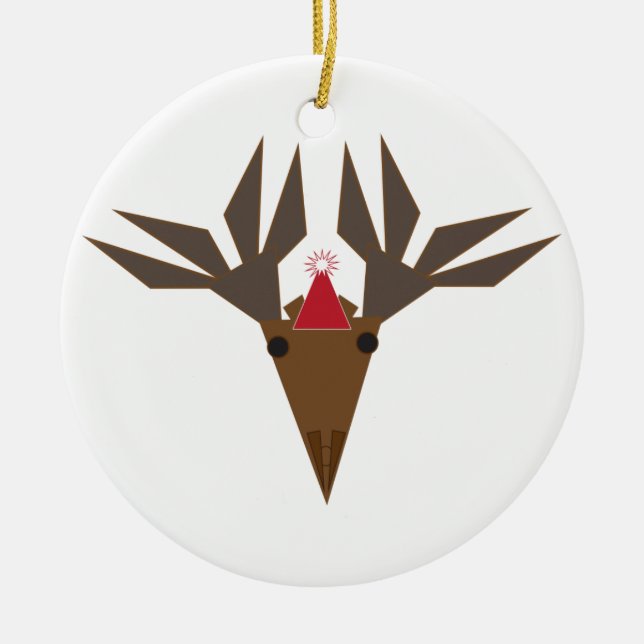 holiday moose ceramic tree decoration (Front)