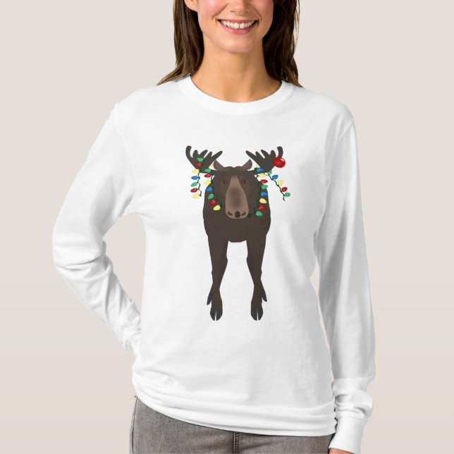 Holiday Moose Women's Long Sleeve Shirt (Front)