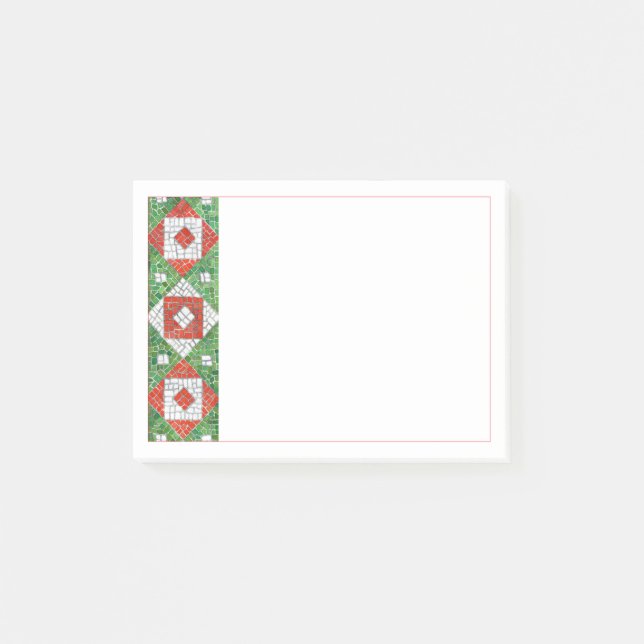 HOLIDAY MOSAIC 4x3 Post It Notepad (Front)