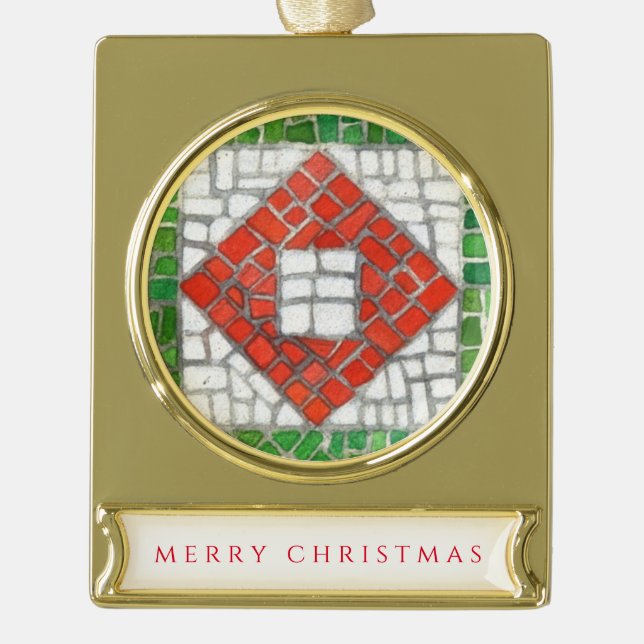 HOLIDAY MOSAIC Banner Ornament (Front)