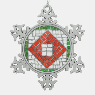 HOLIDAY MOSAIC Pewter Snowflake Ornament