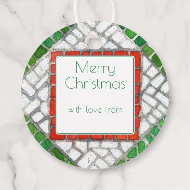 HOLIDAY MOSAIC Round Gift Tags (Back)