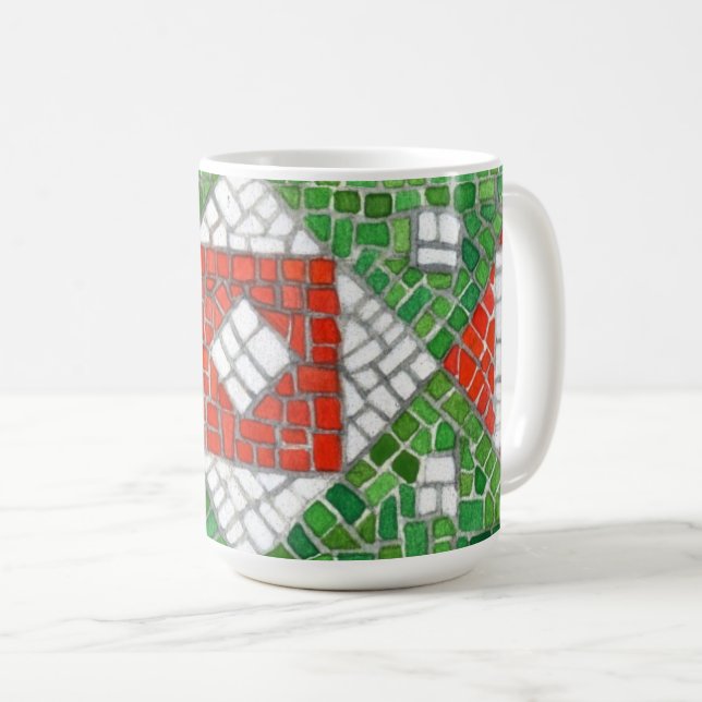 HOLIDAY MOSAIC Tall White Mug (Front Right)