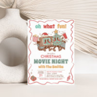 Holiday Movie Night Christmas Party Invitation