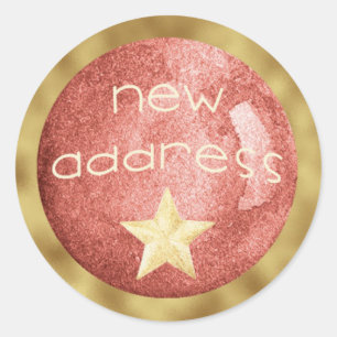 Holiday Moving New Address Star Decoration Classic Round Sticker
