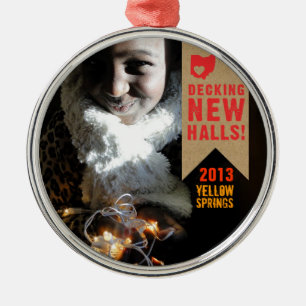 Holiday Moving Ohio Postmark Metal Tree Decoration