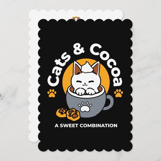 Holiday Mug Design with Cosy Cat and Paw Cookies (Front/Back)