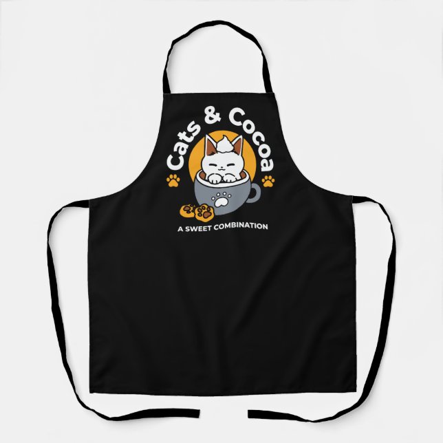 Holiday Mug Design with Cosy Cat and Paw Cookies Apron (Front)