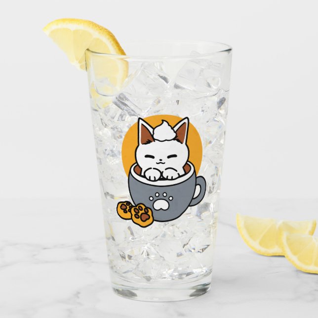 Holiday Mug Design with Cosy Cat and Paw Cookies Glass (Front Ice)