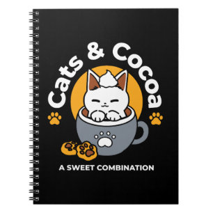 Holiday Mug Design with Cosy Cat and Paw Cookies Notebook