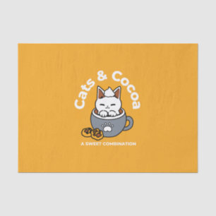 Holiday Mug Design with Cosy Cat and Paw Cookies Tissue Paper