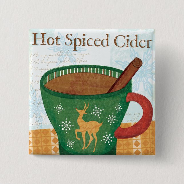 Holiday Mug with Hot Spiced Cider 15 Cm Square Badge (Front)
