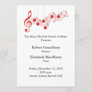 Holiday Musical Recital Program Invitation