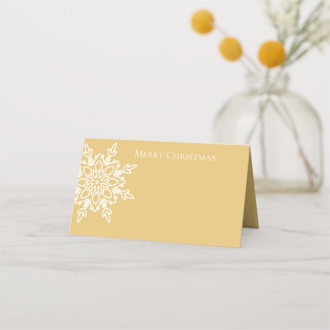 Holiday Name Place Card-Snowflake Card (Front)